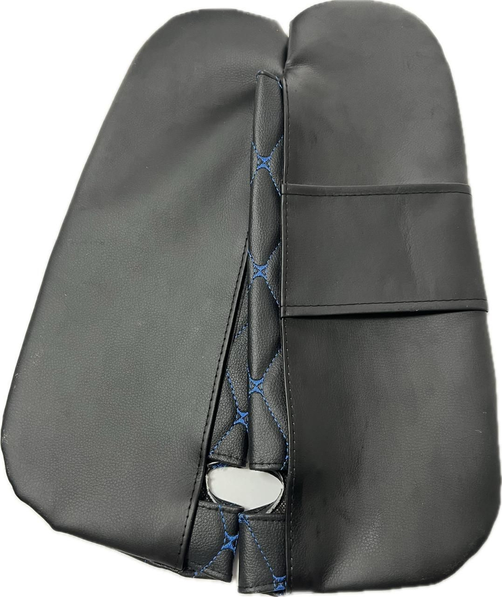 Чехлы на козырьки ЛАДА Гранта, Калина 1-2, Датсун (синяя нить Бабочка)