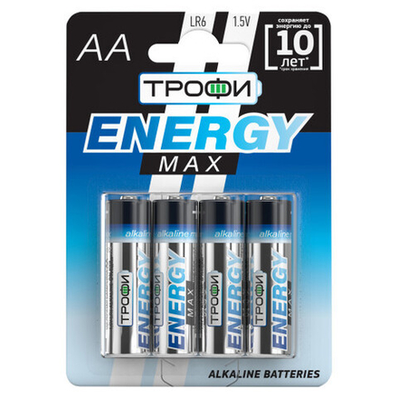 Батарейки Трофи LR6-4BL ENERGY MAX Alkaline