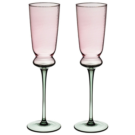 НАБОР БОКАЛОВ ДЛЯ ШАМПАНСКОГО "TWIST & SHINE" GREEN, 2 ШТ/210 МЛ