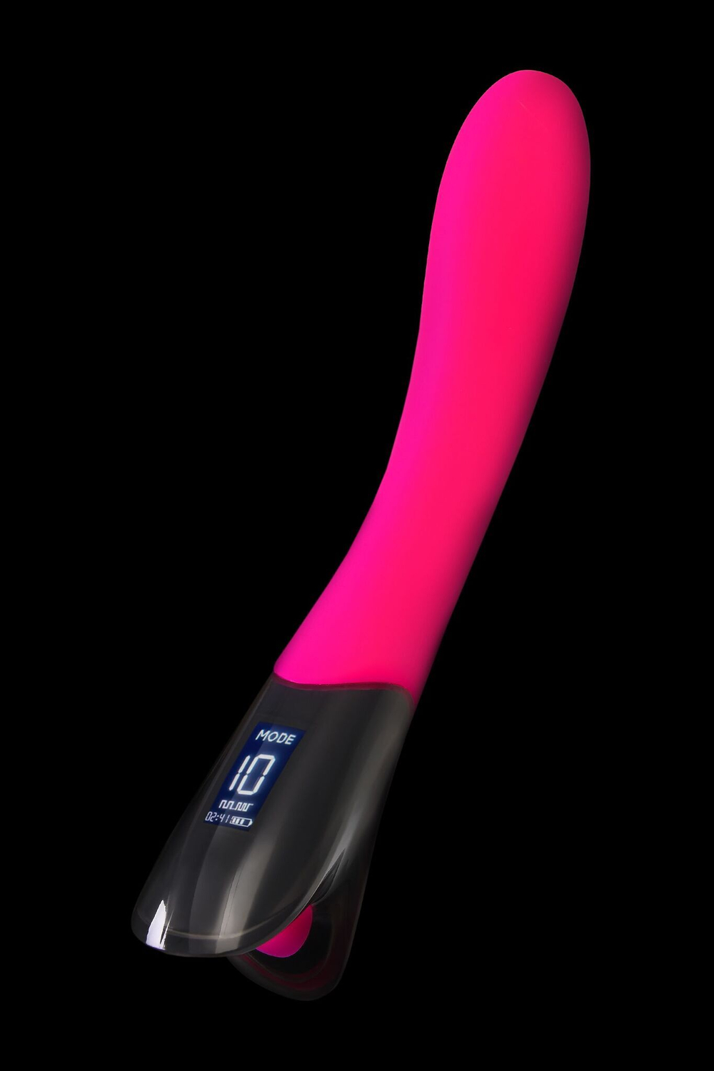 Ярко-розовый вибратор Mecawn - 20,5 см. (Цвет: ярко-розовый)