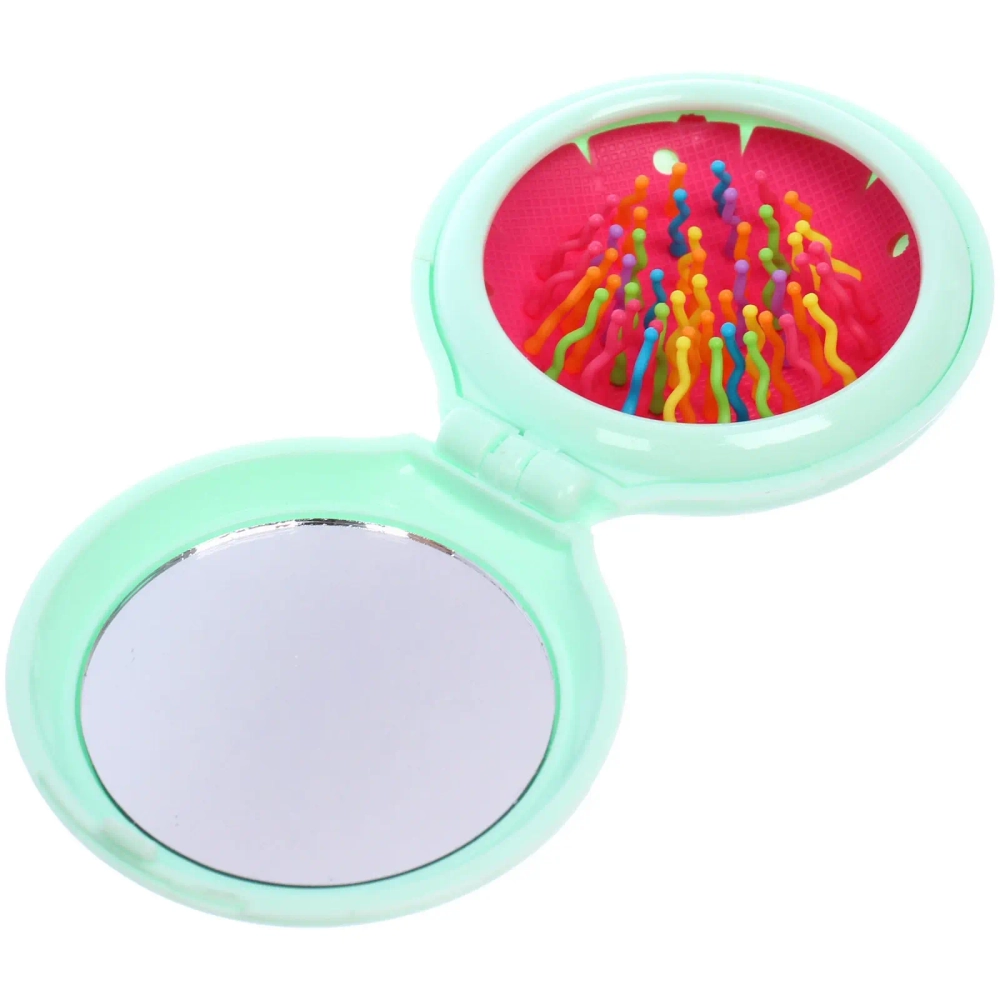 Расческа массажная складная «ФЭНТАЗИ», микс 4 дизайна, 6,5*2см (PVC коробка)