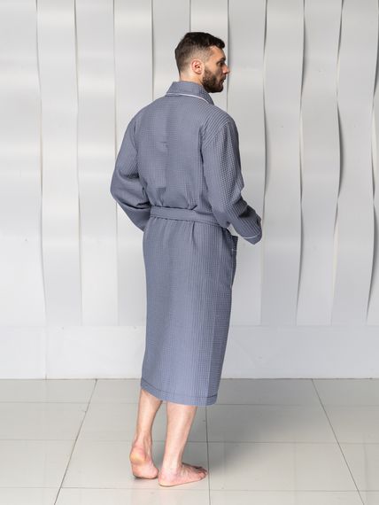 Мужской вафельный халат PATRICK серый