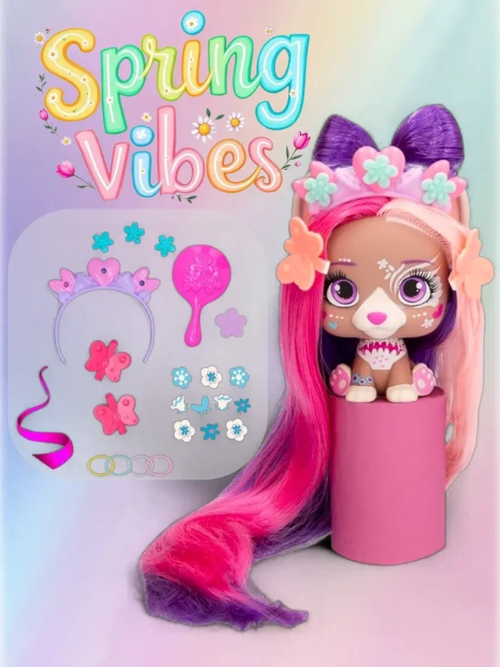 Игрушка Фигурка VIP Pets Spring Vibes Модные щенки