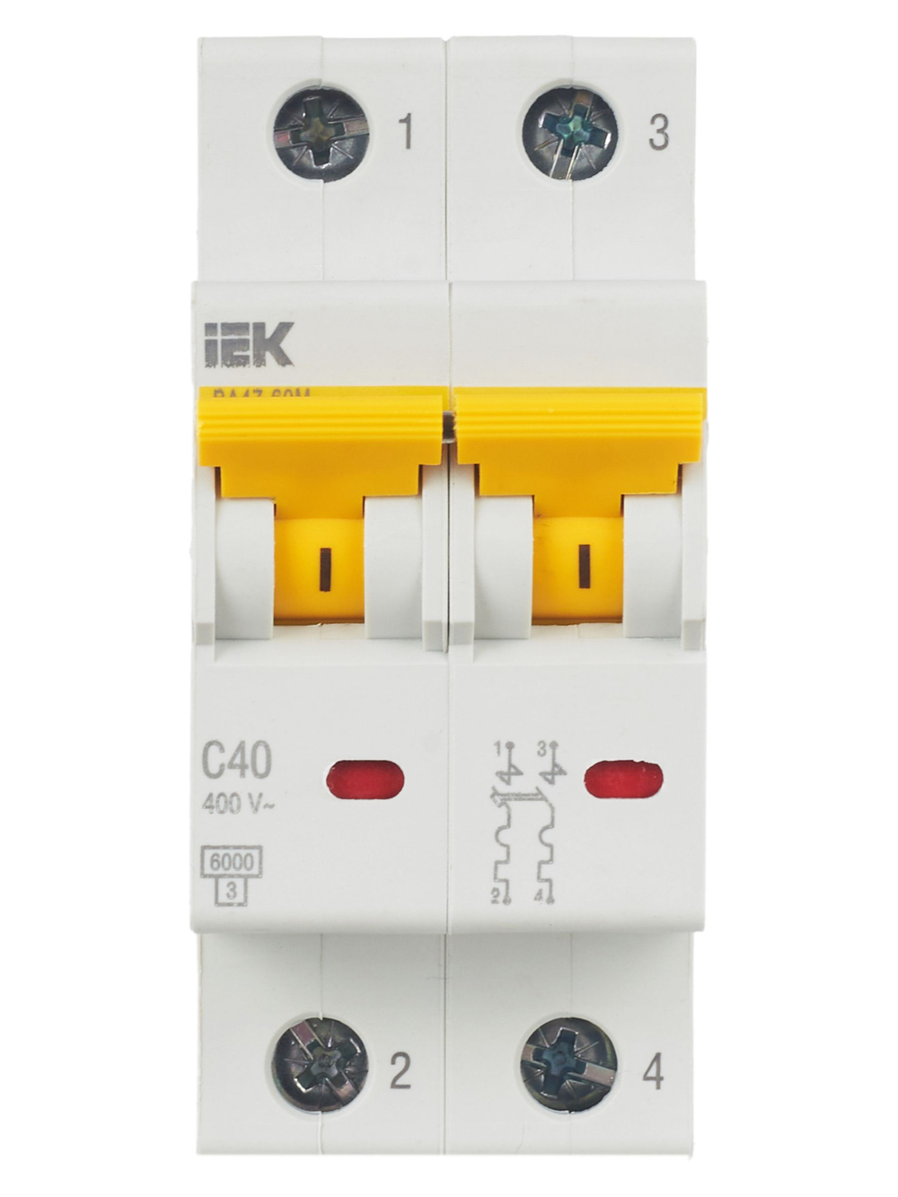 KARAT Автоматический выключатель ВА47-60M 2P C 40А 6кА IEK