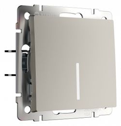 Выключатель проходной одноклавишный с подсветкой без рамки Werkel дымчатый W1210104