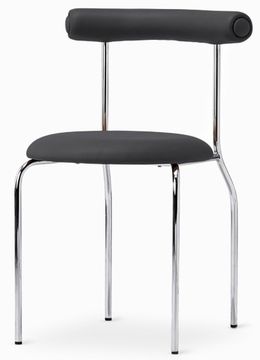 Обеденный стул Lara черная экокожа, металлический каркас