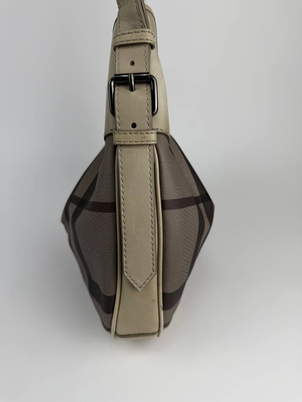 Сумка Burberry Smoked Check Coated Canvas Small Brooklyn Hobo Bag