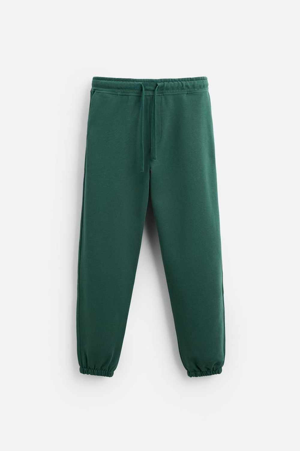 ZARA БАЗОВЫЕ БРЮКИ-ДЖОГГЕРЫ, ЗЕЛЕНЫЙ