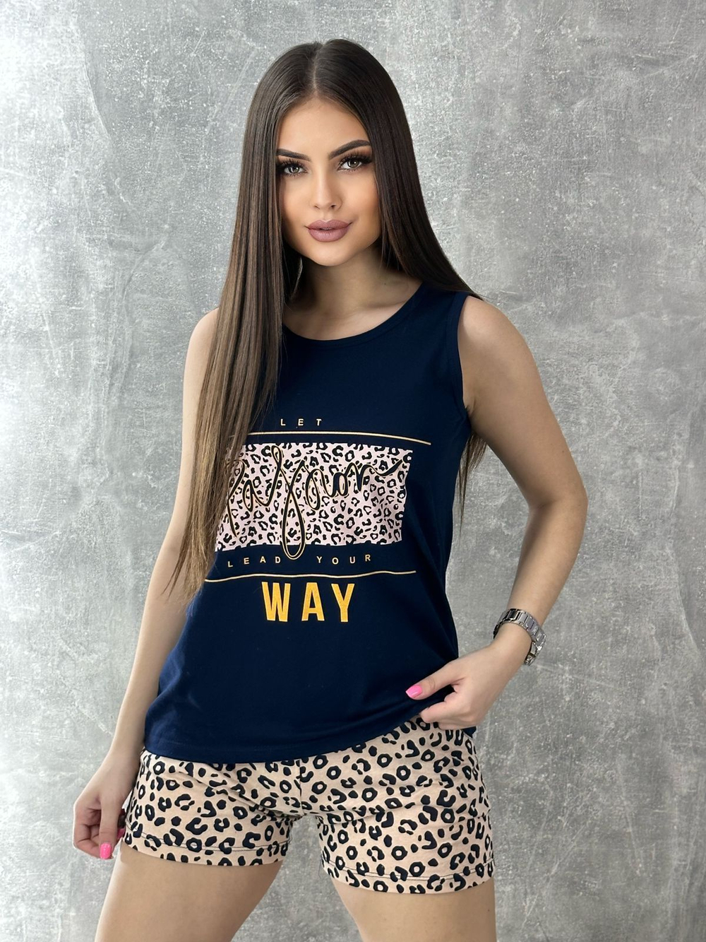 [m]Пижама женская шорты+майка П0003