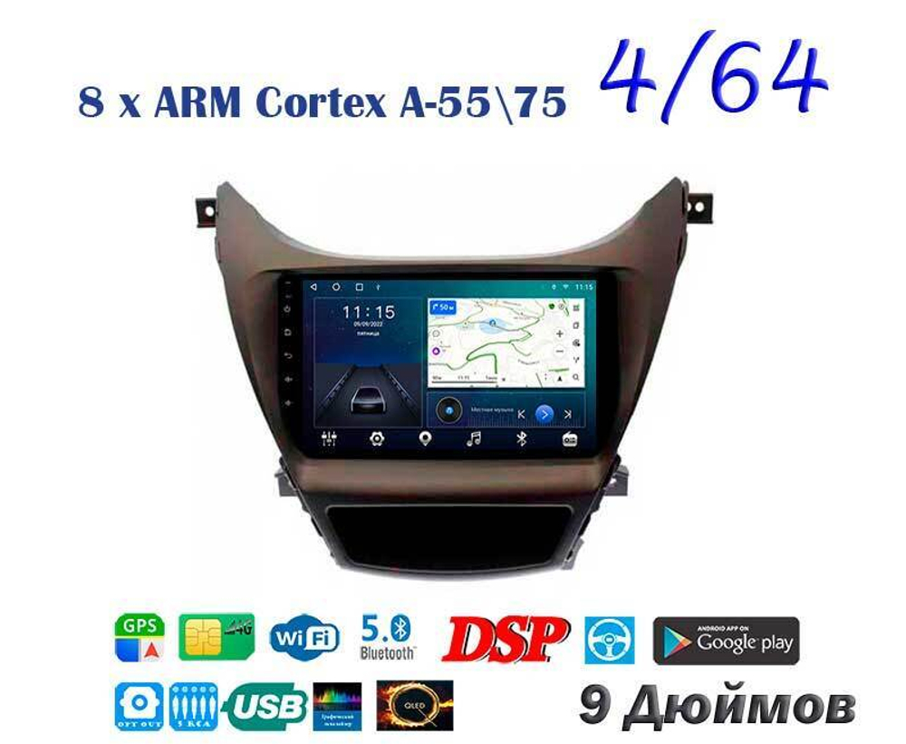 Topway TS10 4+32GB 8 ядер для Hyundai Elantra, Avante 2013-2016