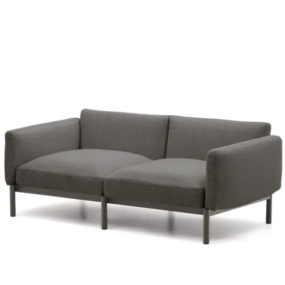 Sorells 2-местный модульный садовый диван из алюминия с серой отделкой