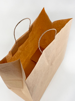 Крафт пакет 320 х 170 х 340 мм с крученными ручками, бурый, 70гр/м2