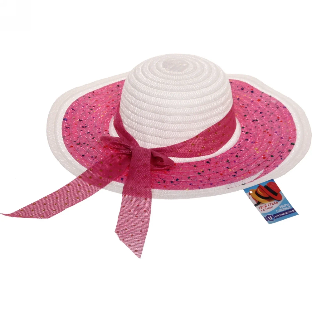 Шляпа женская с широкими полями «TiraMiSu- Адель», микс 5 цветов, р58, ширина полей 13 см