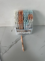 Ручка гелевая автомат 0,5мм, черная, 3 дизайна микс