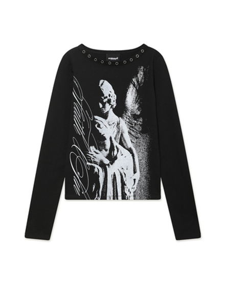Футболка Кор. Рукав Halo Purr Black Kitten Graphic Oversized Tee
