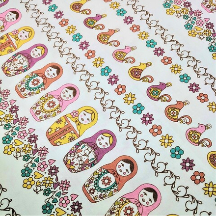 Ткань для пэчворка КРОШКИ-МАТРЁШКИ   112 см  100% хлопок  ( в метрах )