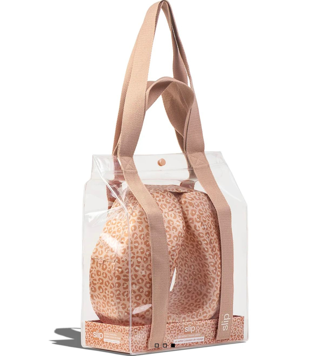 Тревел Подушка для шеи из 100% шелка Slip Silk, safari (розовый / Pink)