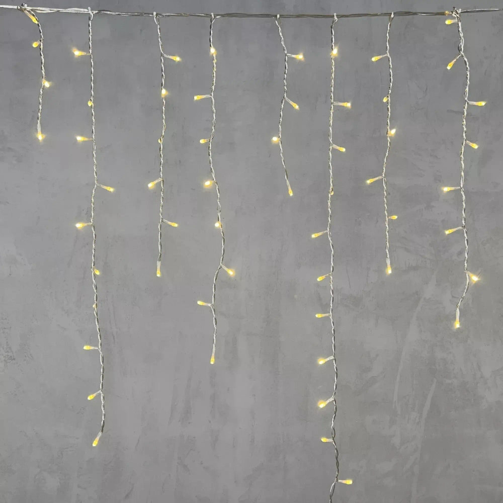 Светодиодная бахрома 5*0,9 м., 348 шампань LED, силиконовый прозрачный провод, Beauty Led (ECC348-10-2CH)