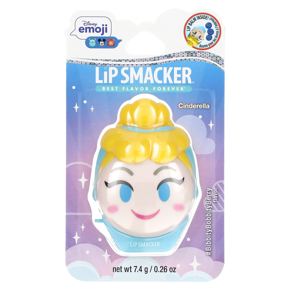 Lip Smacker, Disney Emoji, бальзам для губ, «Золушка», #BibbityBobbityBerry, 7,4 г (0,26 унции)