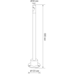 Ландшафтный светильник IP65,  D120xH600 мм,  4Вт,  3000К,  темно-серый