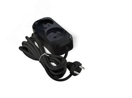 Удлинитель "UNIVersal" У6-639 М ПВС 2*0,75 3гн. б/з 3м (еврослот) черный