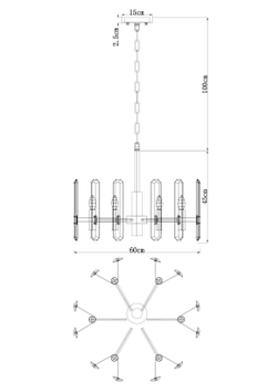 Люстра подвесная Divinare Tenerife 7136/18 LM-6
