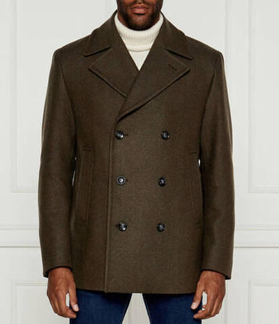 Хлопковое пальто BOSS BLACK - хаки(50527932)