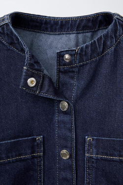 ZARA ДЖИНСОВАЯ КУРТКА, СИНИЙ