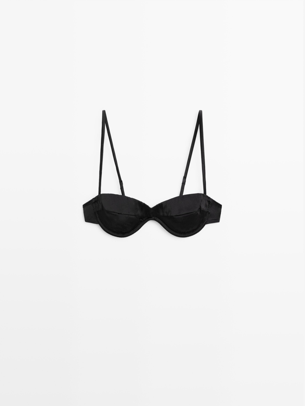 Massimo Dutti Топ-бандо с контрастной деталью, черный