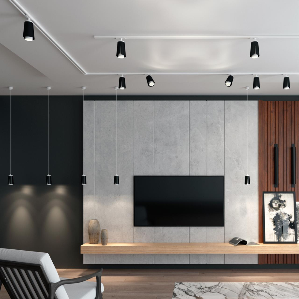 370836 PORT NT22 243 черный Светильник трековый однофазный трехжильный IP20 GU10 9W 220V TULIP