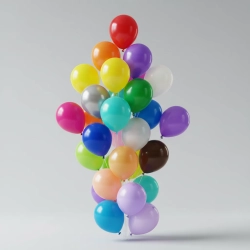 Фонтан из 19 цветных воздушных шариков с гелием.