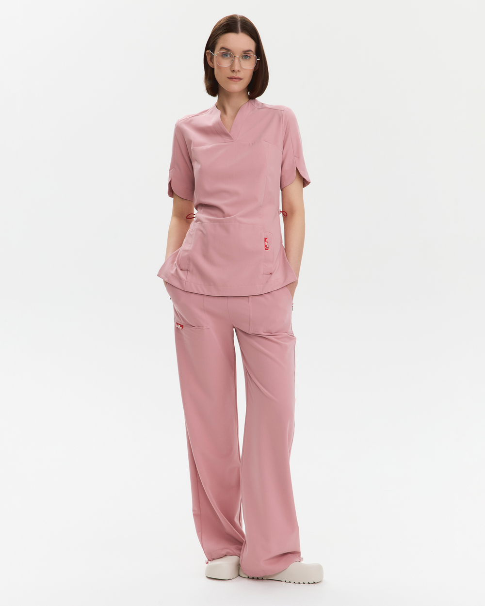 Брюки свободные медицинские женские Йошо, роза