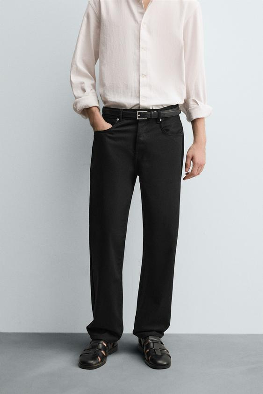 ZARA ДЖИНСЫ STRAIGHT FIT, ЧЕРНЫЙ