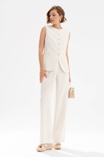 31274 Брюки женские (отбеленный лен)