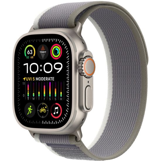 Apple Watch Ultra 2 GPS + Cellular 49mm Titanium Case with Green/Gray Trail Loop (Зелёный/Серый)