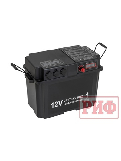 Бокс аккумуляторный 2xUSB, 2x12В, вольтметр с индикацией 420х250х330