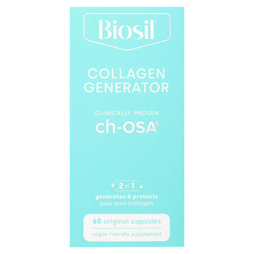 Biosil, Collagen Generator, средство для стимулирования производства коллагена, 60 оригинальных капсул