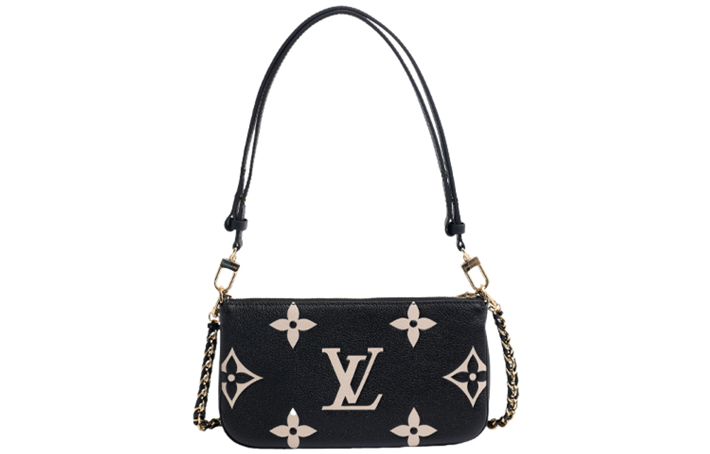 LOUIS VUITTON Multi Pochette Monogram Empreinte Bi color Black