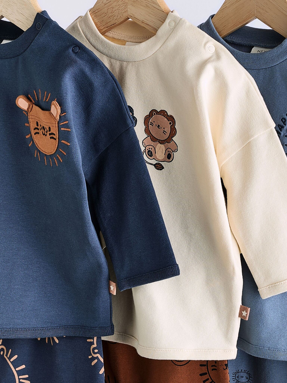 Лонгслив и брюки в комплекте для малышей Next Q96-758, Синий, Бежевый