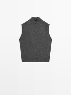 Massimo Dutti Трикотажный жилет из 100% кашемира, серый