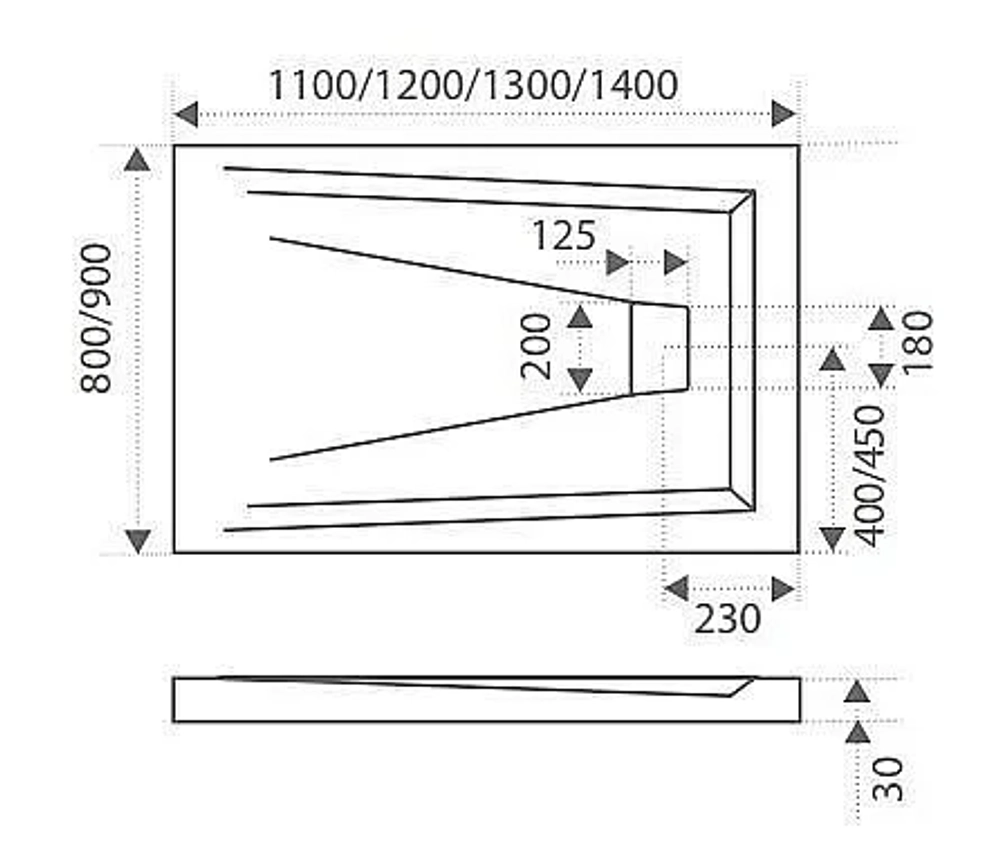 Душевой поддон Good door АТРИУМ 120x80