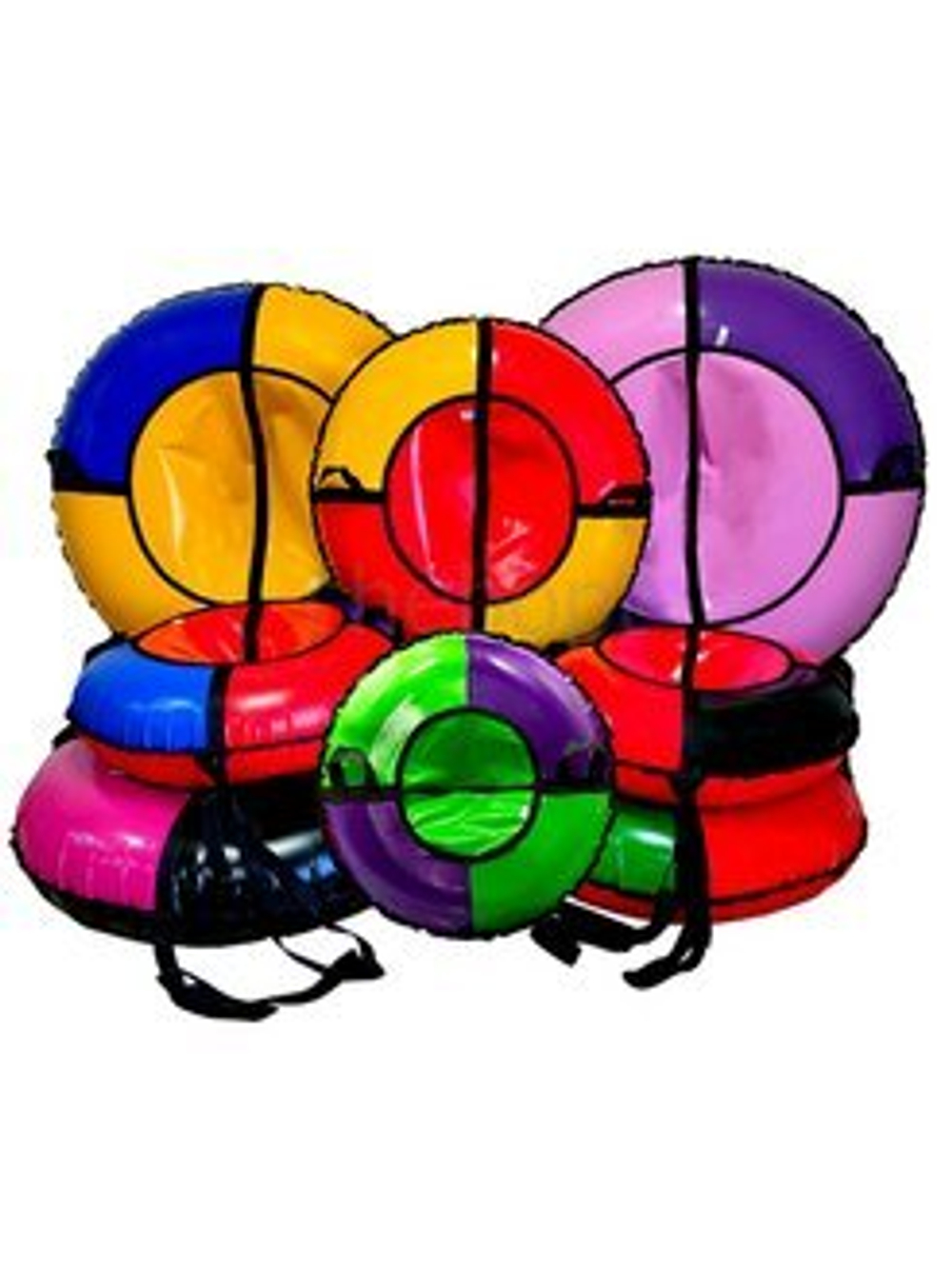 Санки-ватрушка (тюбинг) МОРОЗЕЦ на молнии D-0,8 м (верх+низ ТЕНТ С ПВХ 550 гр/кв.м, усилен камера)