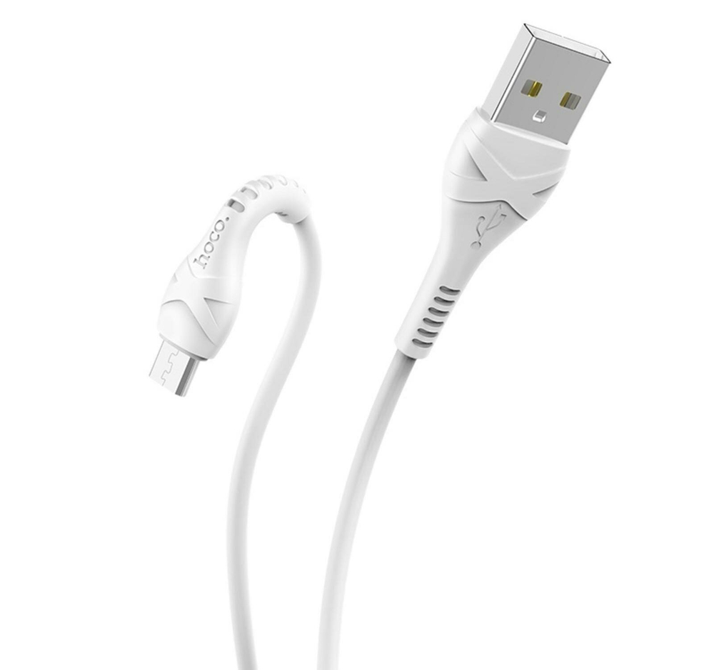 Кабель USB - микро USB HOCO X37 Cool power, 1м, 2.1A, белый