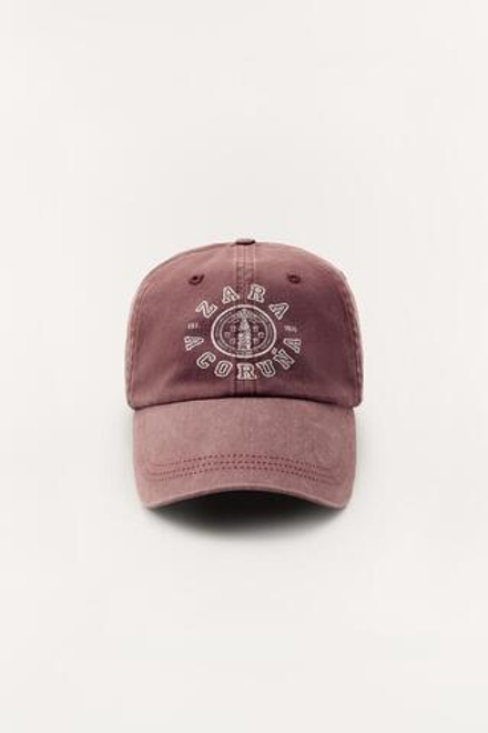 ZARA КЕПКА VARSITY, СВЕТЛО-КОРИЧНЕВЫЙ