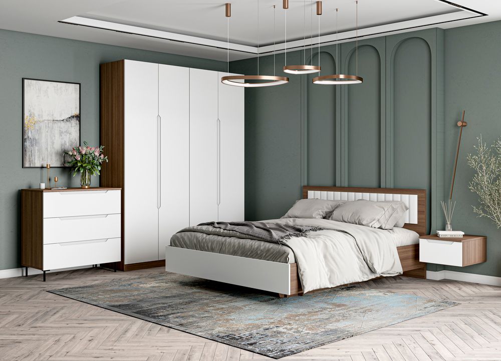 МС Роза Комод 900 Орех Франклин/Тренто Белый софт, ДСВ Мебель