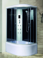 Душевая кабина RIVER  DUNAY XL 120/80/44 TH L 120х80 см,  тонированное стекло, поддон высокий, крыша, левосторонняя, увеличенная высота