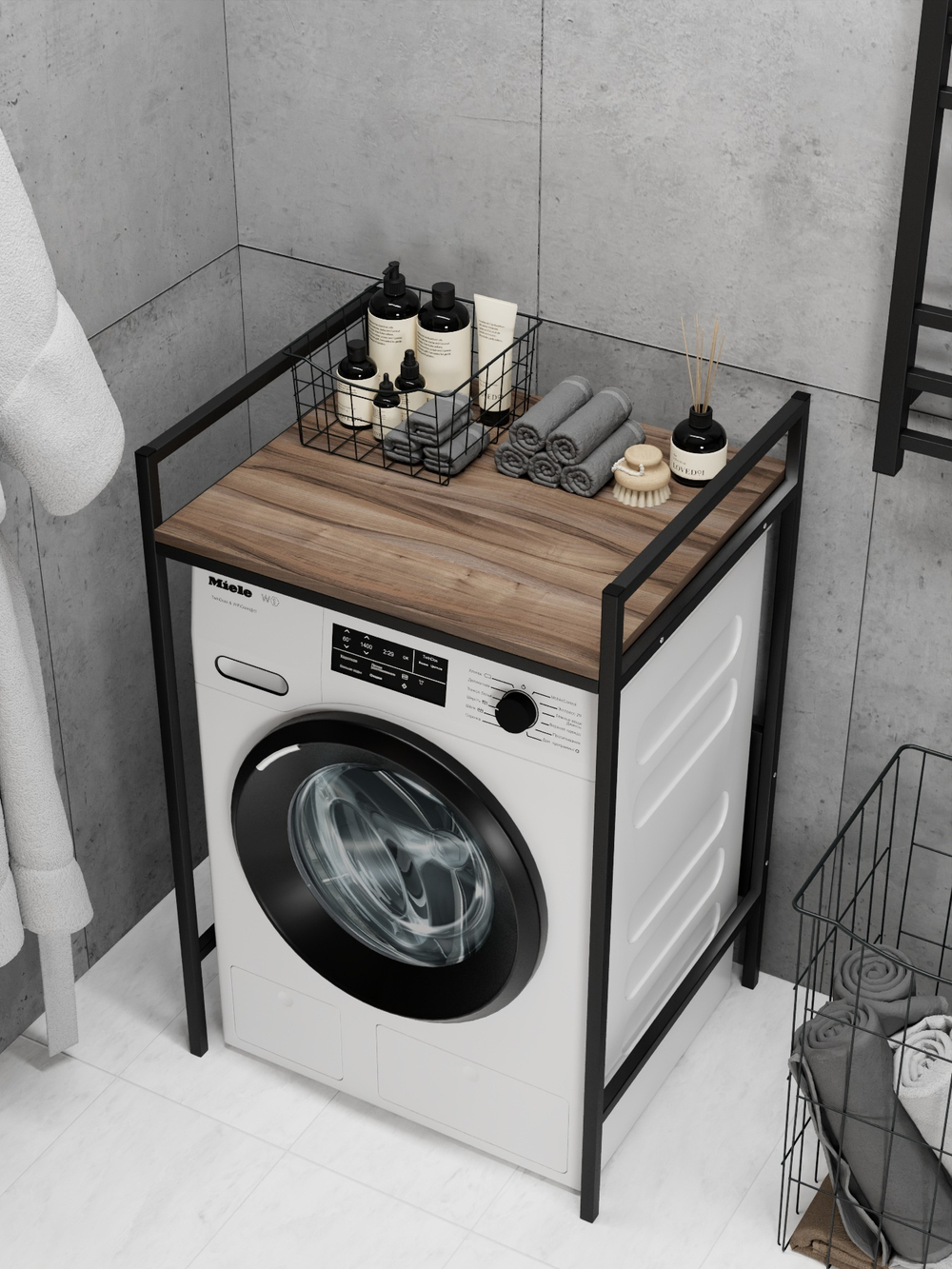 Стеллаж в ванную для стиральной машинки AQUA