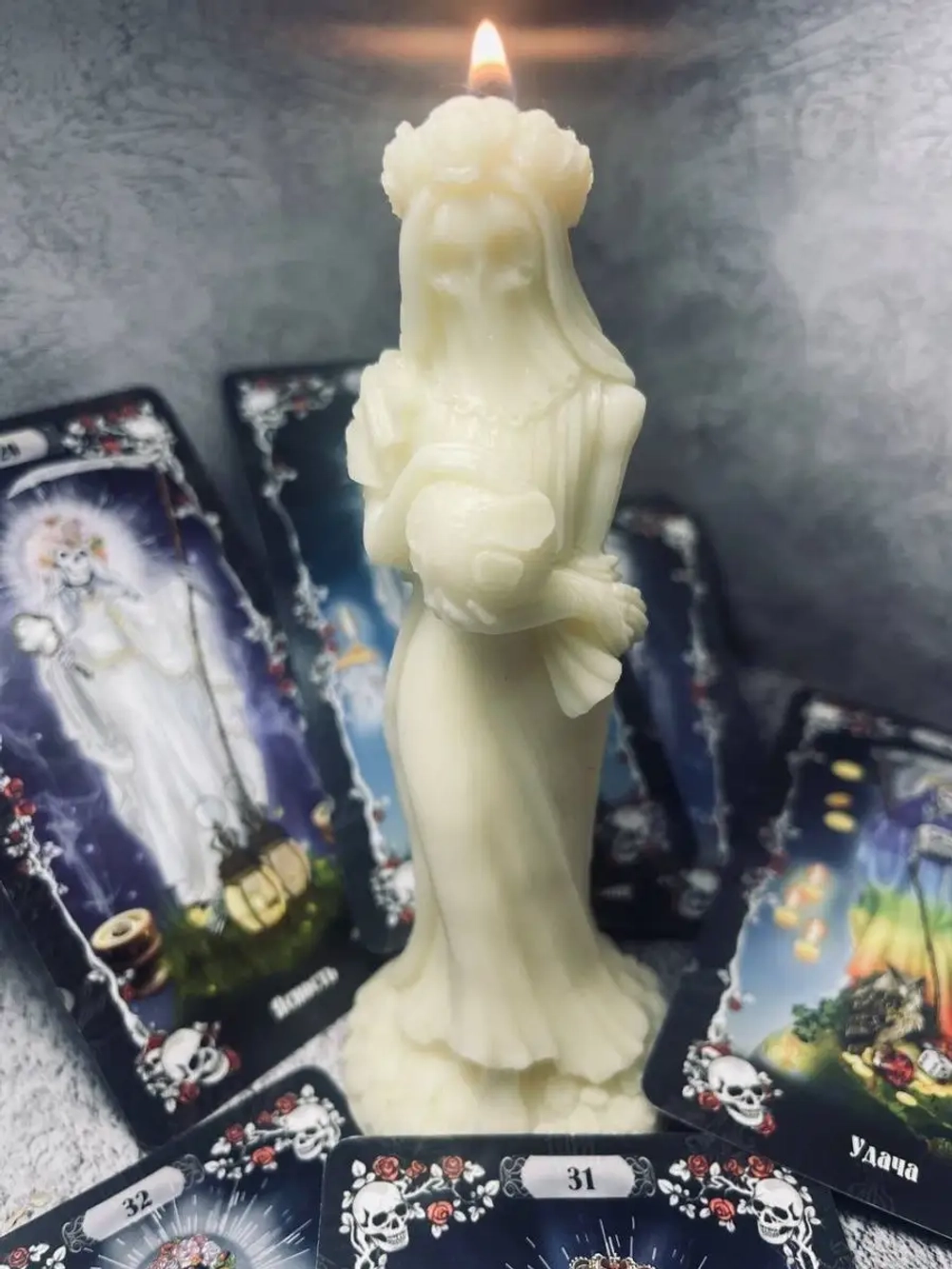Свеча "Санта Муэрте в белом одеянии"