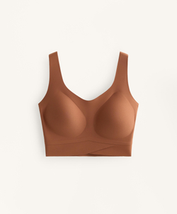 Oysho Спортивный бюстгальтер средней поддержки Perfect-adapt с чашками, коричневый