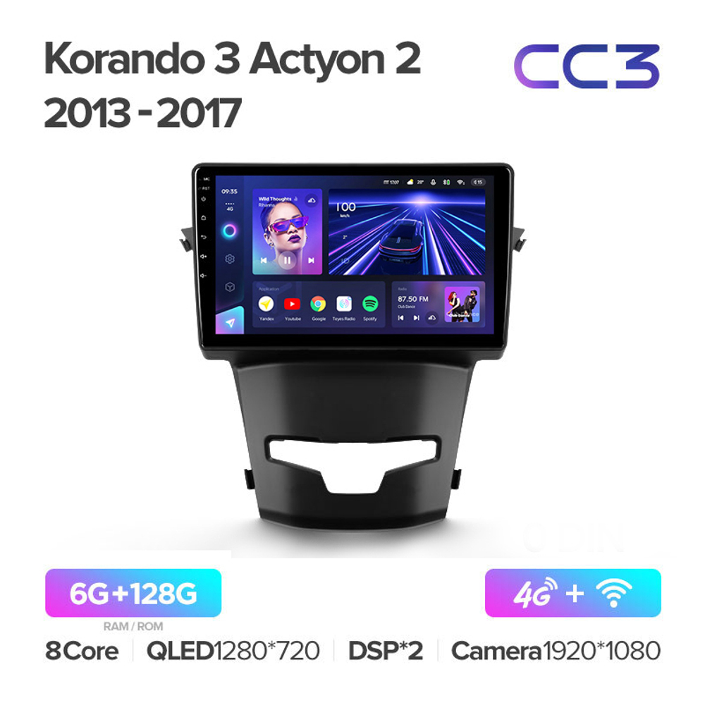 Teyes CC3 9"для SsangYong Korando 3 2013-2017